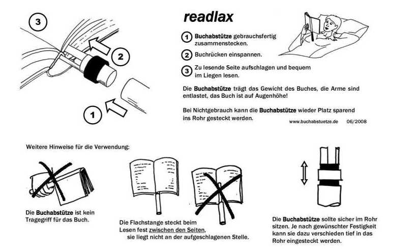 Buchabst�tze Gebrauchsanleitung